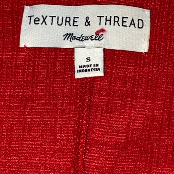 Madewell Texture & Thread Red Crosshatch Side-Tie Dress Sz S - Picture 10 of 14